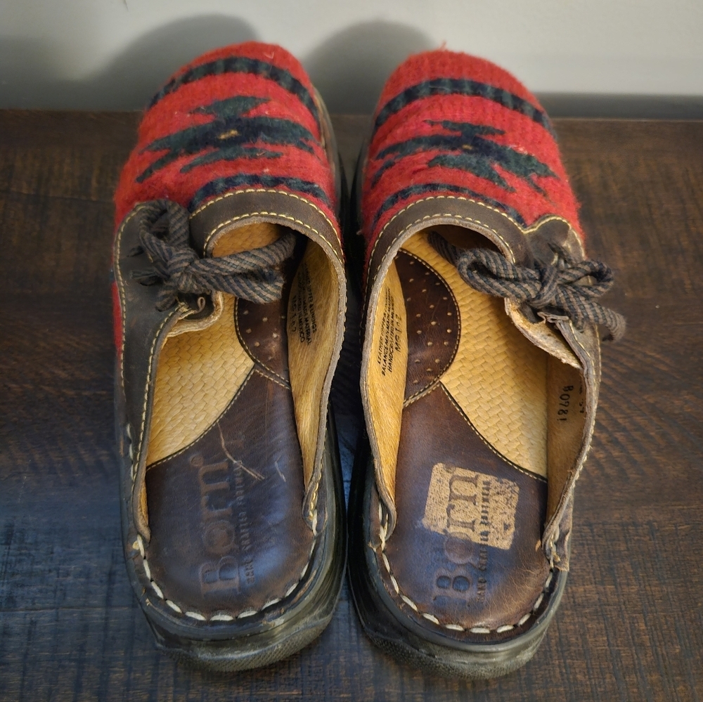 Born Handwoven Red Aztec Slip-On Clogs - Picture 5 of 7